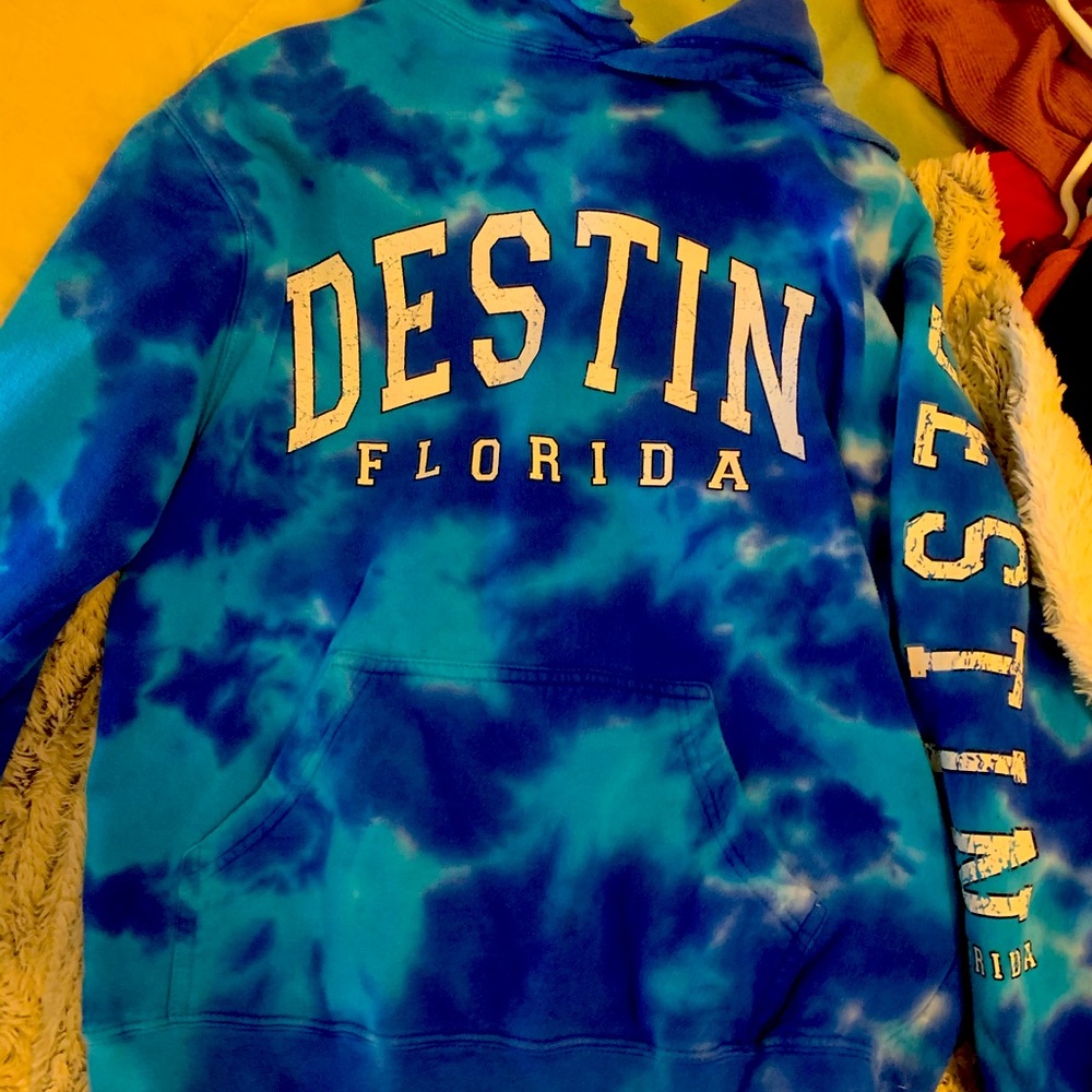 Destin Florida blue tye die hoodie